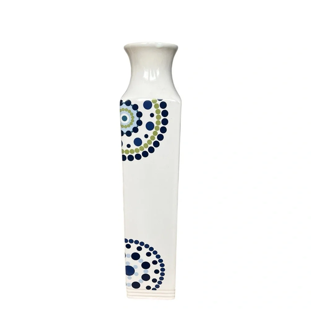 Modern White and Blue Ceramic Vase
